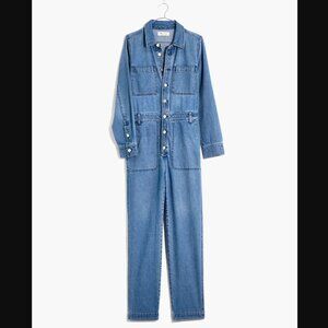 Madewell Denim Relaxed Coverall Jumpsuit Size M Glenroy Wash Minimalist Casual